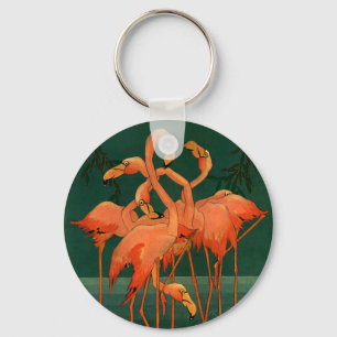 Porte-clés Oiseaux Animaux Sauvages Vintage, Flamants Roses T