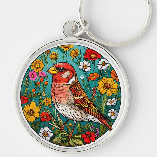 Porte-clés Oiseaux colorés (Devant)