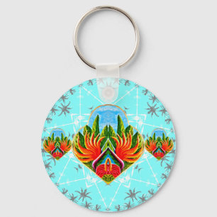 Porte-clés Oiseaux de paradis hawaïens (bleu)