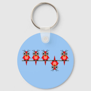 Porte-clés oiseaux drôles