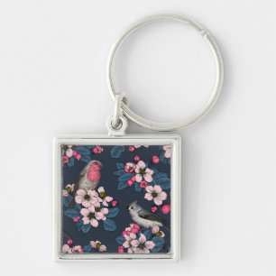 Porte-clés Oiseaux et fleurs
