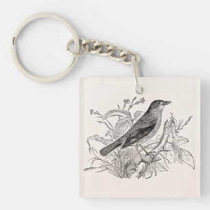 Porte-clés Oiseaux personnalisés par oiseau vintage de