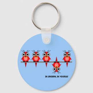 Porte-clés oiseaux rouges