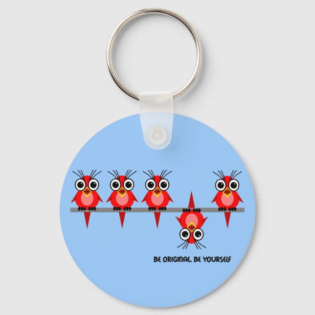 Porte-clés oiseaux rouges (Recto)