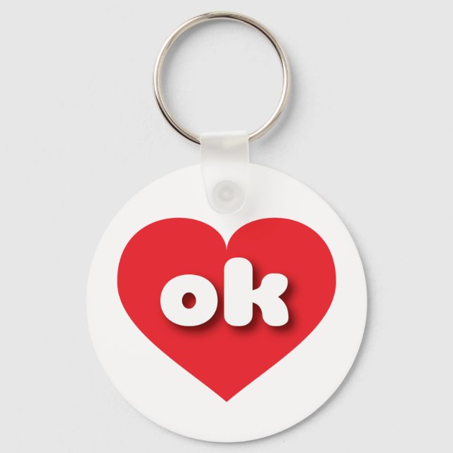 Porte-clés Oklahoma coeur rouge - I love ok (Recto)