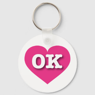 Porte-clés Oklahoma Hot Pink Heart - I love OK