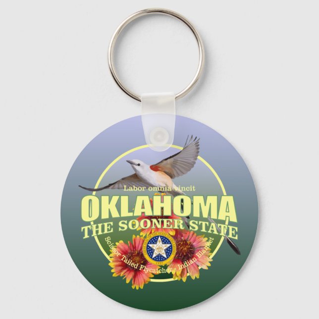 Porte-clés Oklahoma State Bird & Flower (Recto)