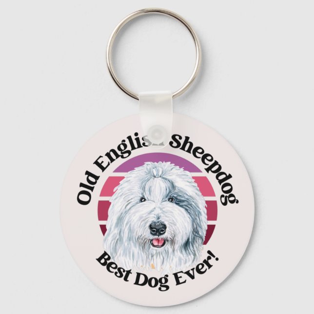 Porte-clés Old English Sheepdog (Recto)
