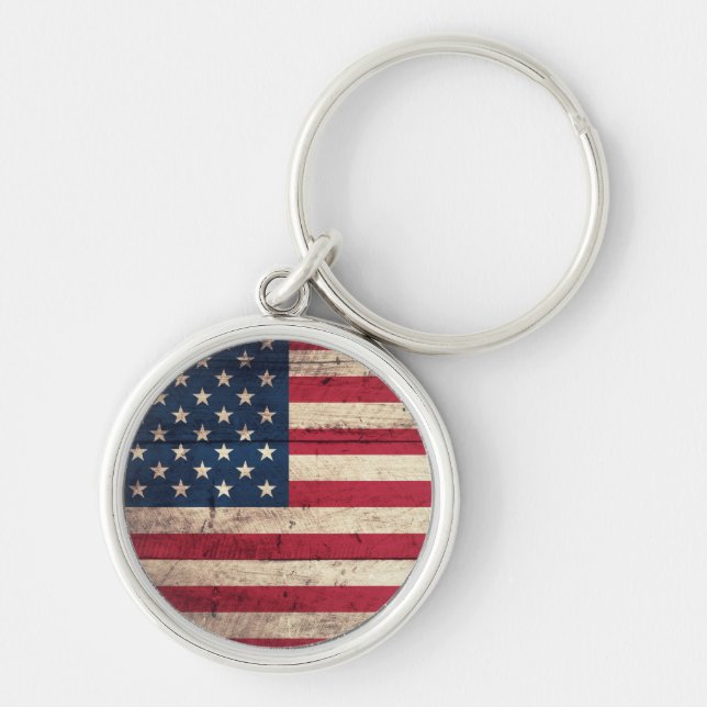 Porte-clés Old wooden American Flag (Devant)