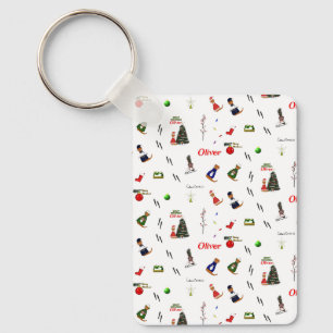 Porte-clés Oliver Le Motif aléatoire de Noël Otter