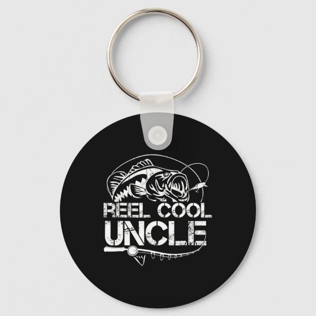 Porte-clés Oncle de pêche super cool cadeau de fête des pères (Recto)