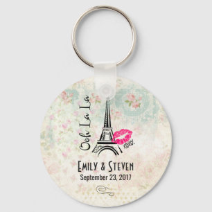 Porte-clés Ooh La Paris Tour Eiffel Mariage Vintage