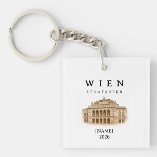 Porte-clés Opéra d'État de Vienne personnalisé Nom & Année