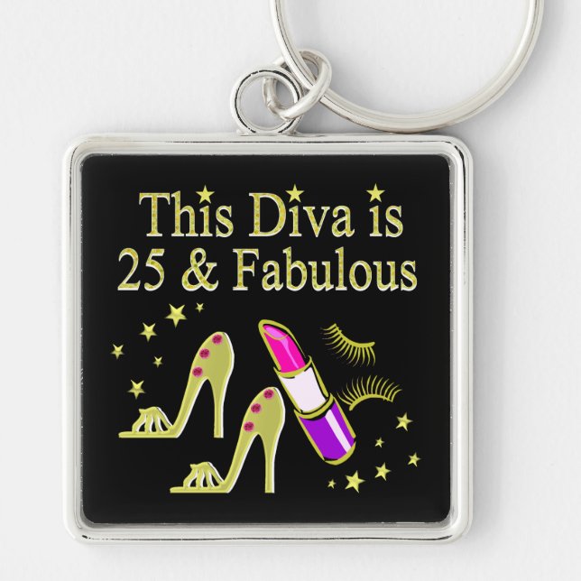 PORTE-CLÉS OR 25 ET CONCEPTION DIVA FABULEUSE (Devant)