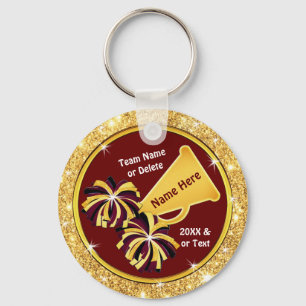 Porte-clés Or Bourgogne, peu coûteux, Cadeaux Cheerleader,