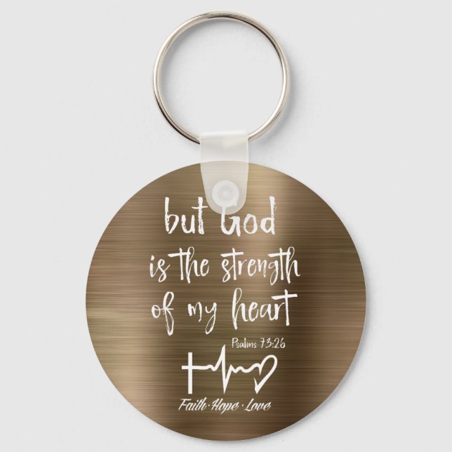 Porte-clés Or Mais Dieu Psaume Bible Verse Bible (Recto)