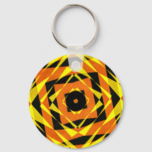 Porte-clés Orange and yellow striped diamond pattern