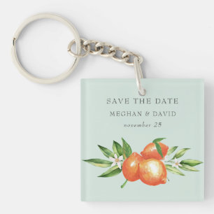 Porte-clés Orange Blossoms Citrus Botanical Enregistrer la da