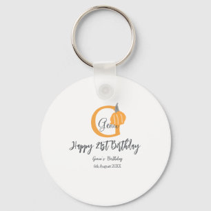 Porte-clés Orange citrouille automne anniversaire 21e chute d