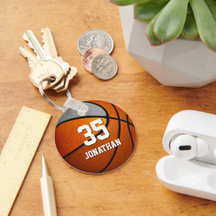 Porte-clés orange gris équipe couleurs garçons filles basket-