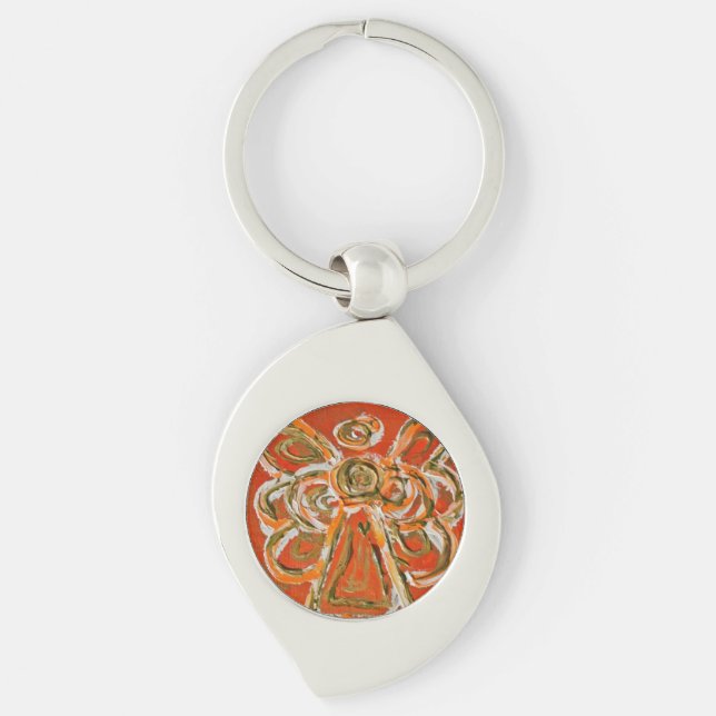 Porte-clés Orange Guardian Angel Porte - clés personnalisés (Devant)