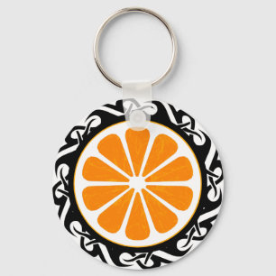 Porte-clés orange. tribal.