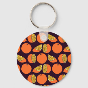Porte-clés Oranges sans couture motif, texture vintage.
