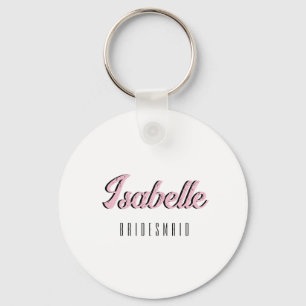 Porte-clés Orchid Pink 3D Drôle Nom Bridesmaid
