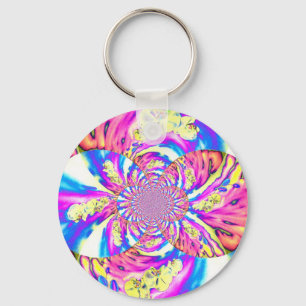 Porte-clés Orchidée aquarelle peinture, Nuages Mandala