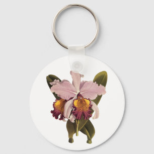 Porte-clés Orchidée Cattleya Violette Vintage, Fleurs Tropica