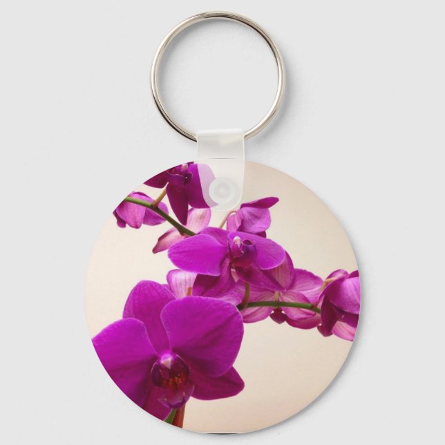 Porte-clés Orchidée rose  (Recto)