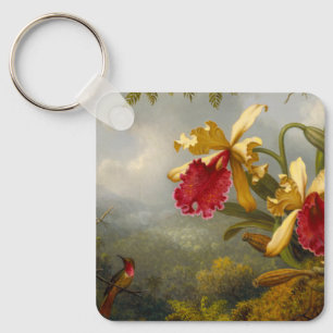 Porte-clés Orchidées et colibri Heade