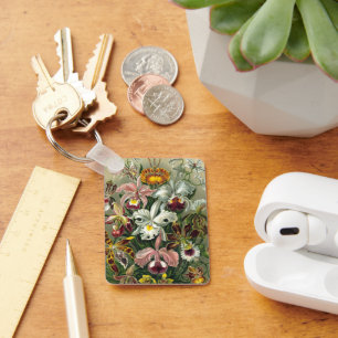 Porte-clés Orchidées vintage d'Ernst Haeckel, Fleurs de la fo