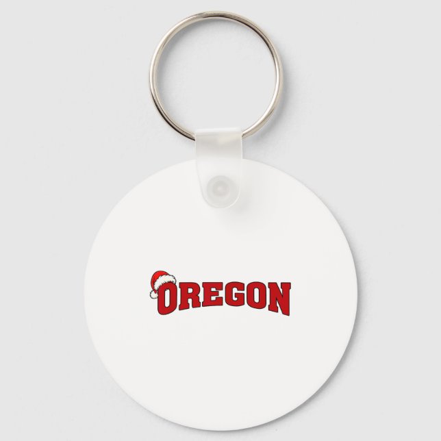 Porte-clés Oregon Christmas Santa Hat Retro Throwback Souveni (Recto)