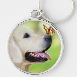 Porte-clés Oreiller À Lancer Du Labrador Et Du Papillon