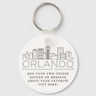 Porte-clés Orlando, Floride, Skyline stylisé  Slogan personn