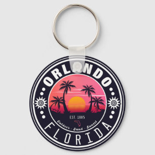 Porte-clés Orlando Floride tropical Retro Sunset Souvenir 60s