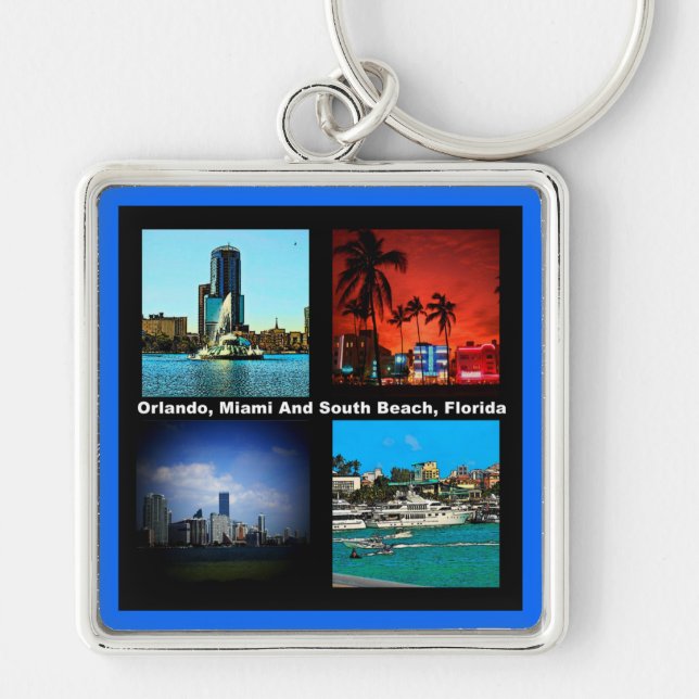 Porte-clés Orlando, Miami, South Beach Collage (Devant)