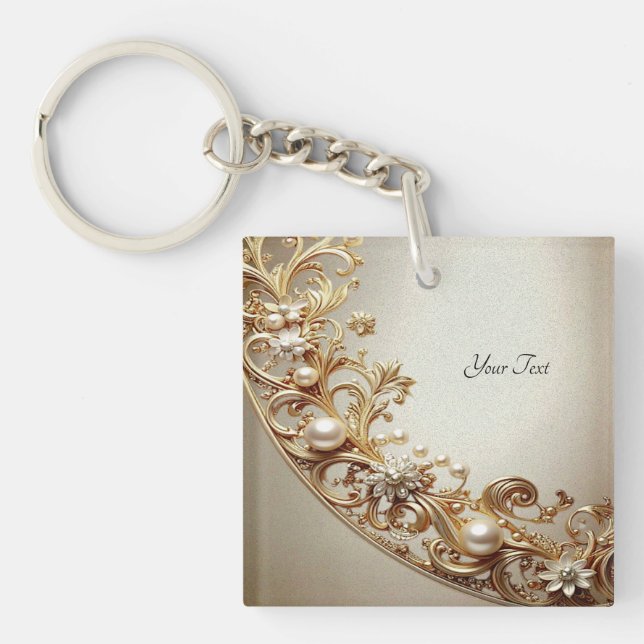 Porte-clés orné en or (Devant)