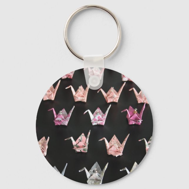 Porte-clés Ornements de grue Origami (Recto)