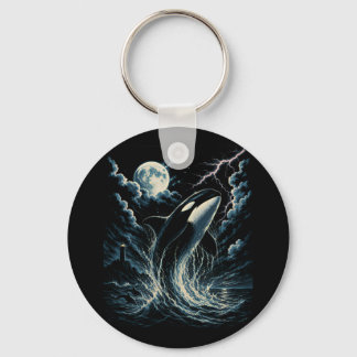 Porte-clés Orque de minuit vintage Orca Lune 90 Killer Whale