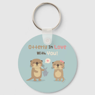 Porte-clés Otterly en amour avec vous Otter Pun Amour Confess
