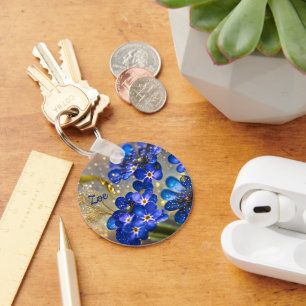 Porte-clés Oubliez-moi-fleur pas avec accents or