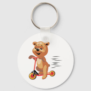 Porte-clés ours à scooter idiot