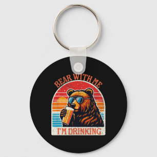 Porte-clés Ours Boire Bière Extérieur Funny Grizzly Randonnée