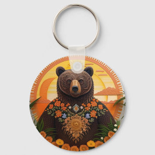 Porte-clés Ours brun majestueux