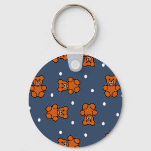 Porte-clés Ours en peluche mignon sur un point de polka