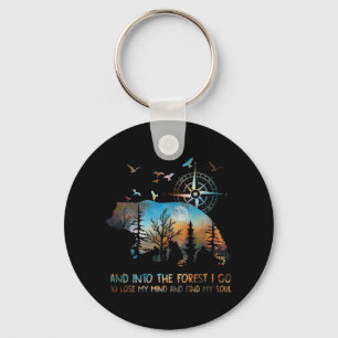 Porte-clés Ours Et Dans La Forêt Je Vais Perdre Mon Esprit E