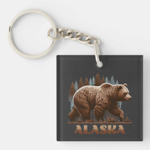 Porte-clés Ours grizzly d'Alaska