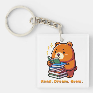 Porte-clés Ours lisant mignon avec des livres Kawaii